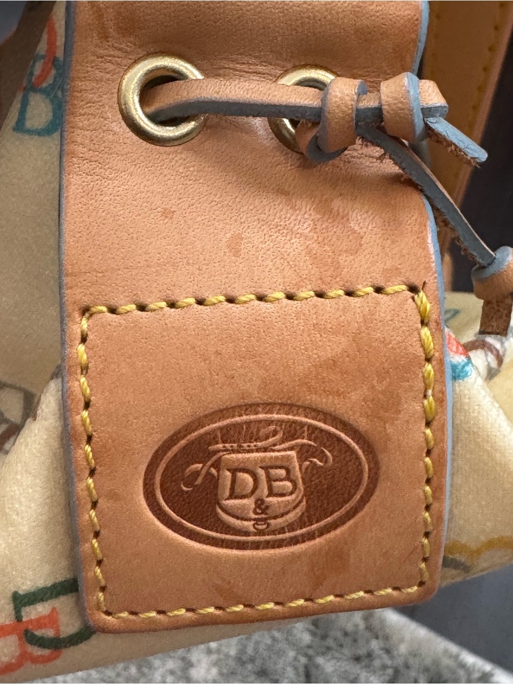 Dooney & Bourke Vintage Y2K Rainbow Satchel Tote Monogram It Girl - Picture 12 of 13